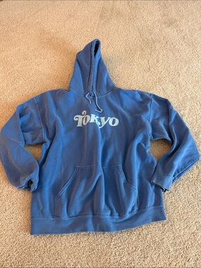 Global Hiatus Tokyo Graphic Hoodie Sweatshirt from Urban Outfitters - Blue